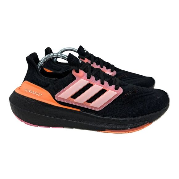 NIB Adidas Womens 9.5 Ultraboost Light Shoes Black/White Tint/Beam Pink HQ8599 - Picture 3 of 12